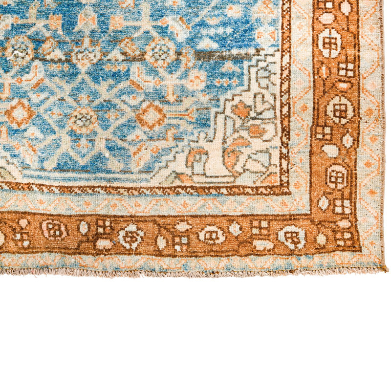 Tapis beige / brun unique de 3 pi 5 po x 9 pi 10 po
