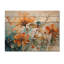 Pêche, botanique transparente, élégance florale - Plantes, art sur bois de pin naturel-101401106