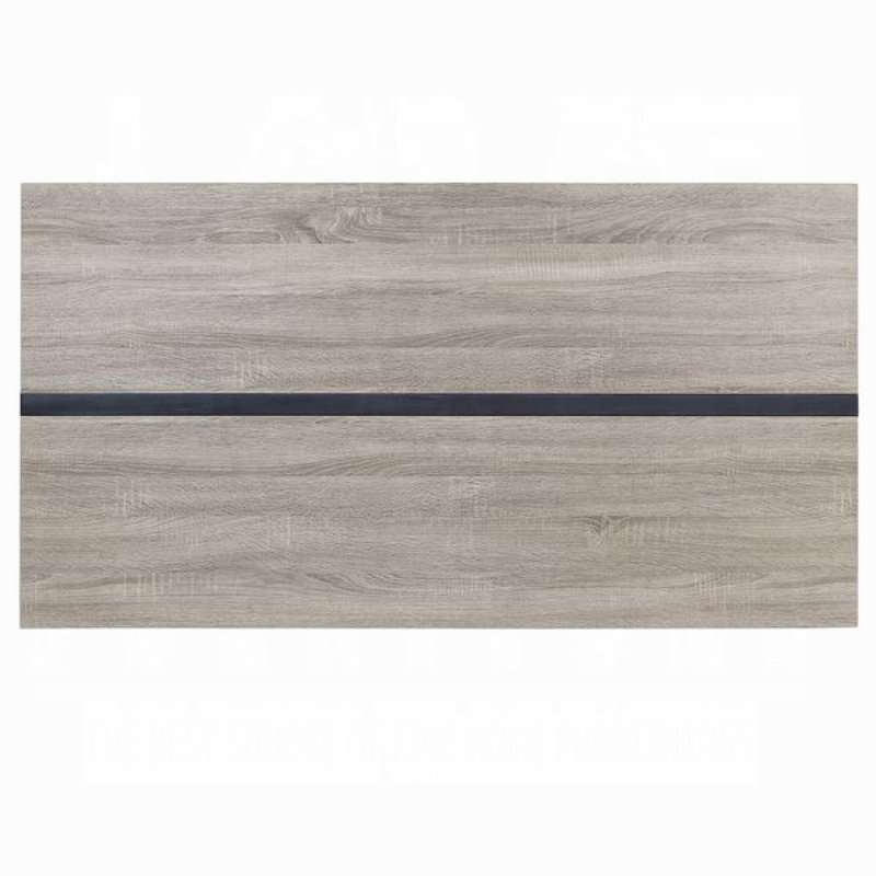 Patwin Rectangular Dining Table In Gray Oak and Black