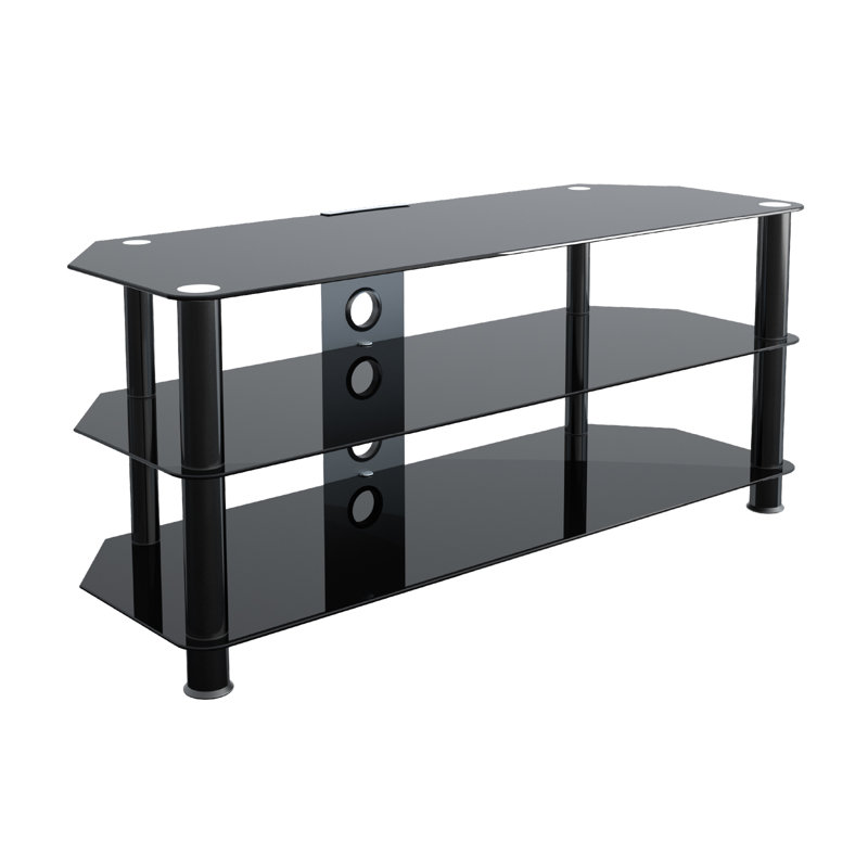 Byrge Unfinished TV Stand for TVs up to 55", Black
