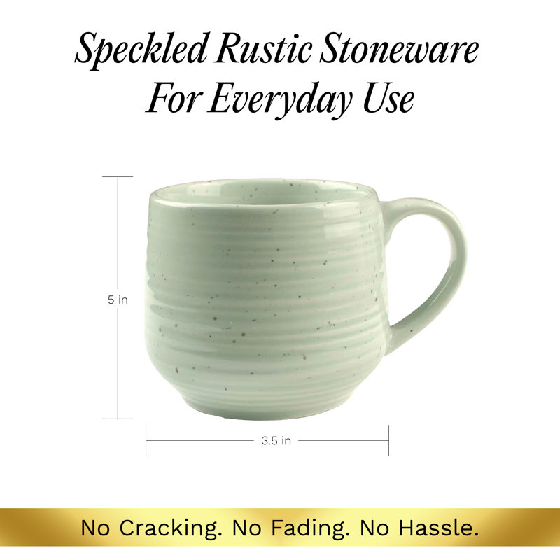 Sango Siterra Artist's Blend 17 Oz. Stoneware Mug Set - Rustic Design, Assorted
