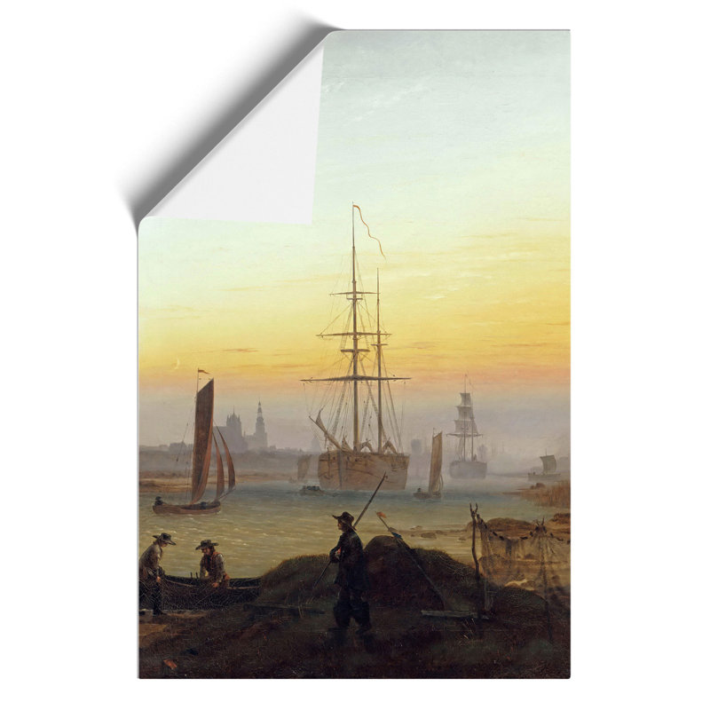 The Port Of Greifswald by Caspar David Friedrich - No Frame Painting, 30cm H x 21cm W x 0.1cm D