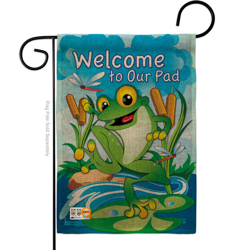 Drapeau de jardin 1' ' 6,5" x 1'1" grenouilles pour les animaux de grenouille en toile jute
