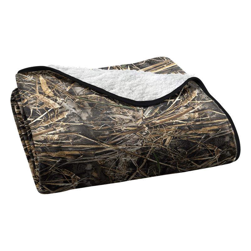 Jeté Realtree APX Silk Touch Sherpa 60X80, Camouflage gris
