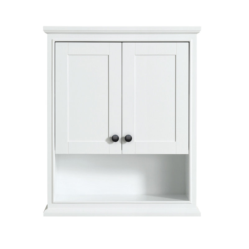 Deborah Bathroom Storage, White/Matte Black Trim
