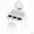 Vanity Desk with Adjustable Angle Mirror and Cushioned Stool Set, Velvet Fabric Lining 5 Drawers-231637693
