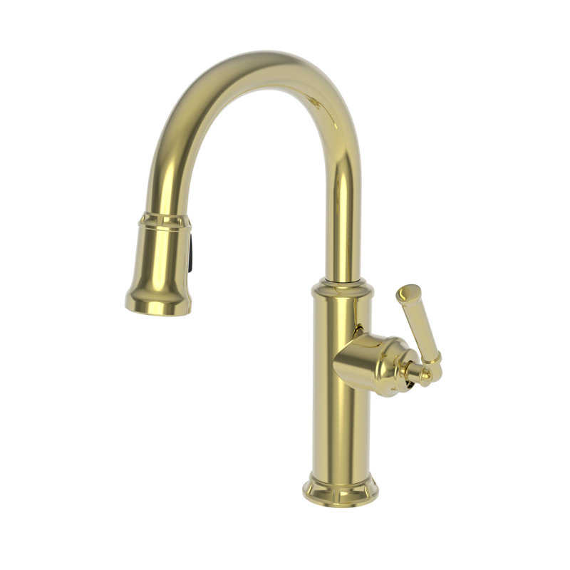 Gavin Single Handle Pull Down Kitchen Faucet, Uncoated Polished Brass (Living, non-returnable)