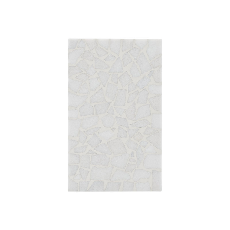 Gray Terrazzo Top Rectangular Side Table with Stainless Steel Base