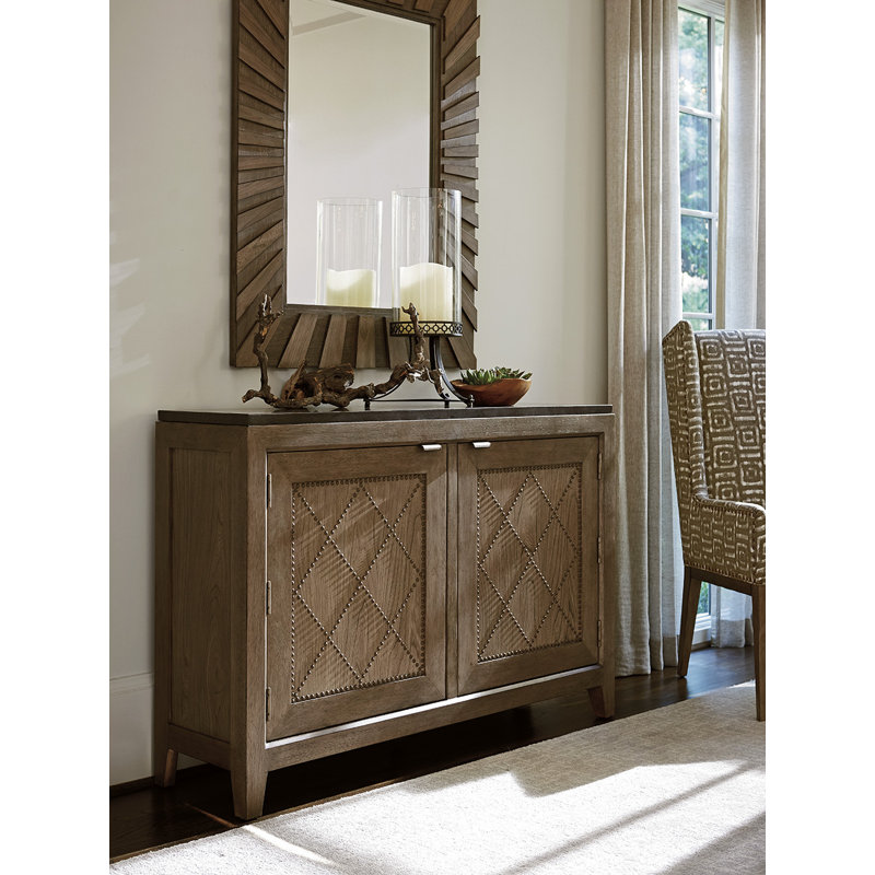 Cypress Point Weathered Driftwood King Bed with Textured Metal Accents