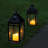 12.2'' H Tabletop Solar Lantern with Motorized LED Candle Included
