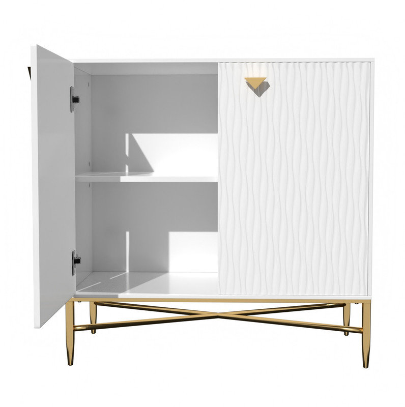 2 Door White Locker Accent Cabinet