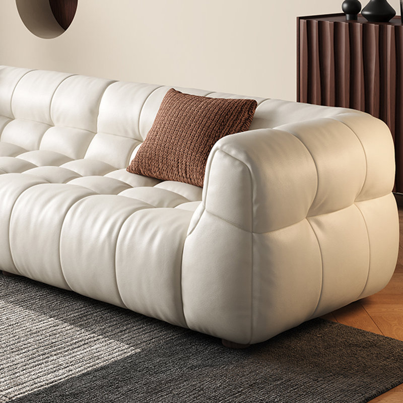 Canapé crème crème à motif de guimauve, H 27,55 po x l 88,18 po x P 40,15 po, 3