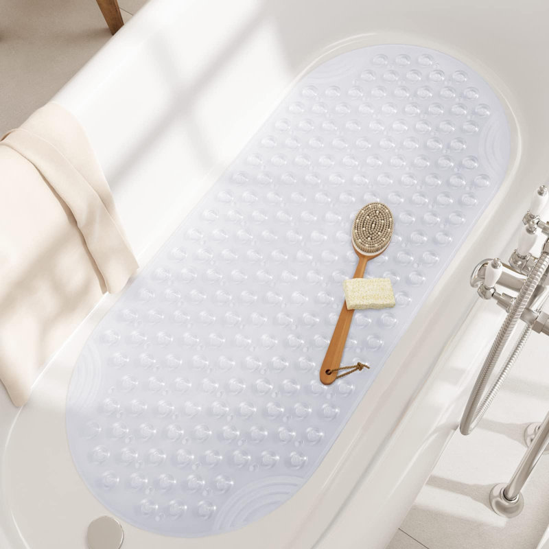 Delapaz Plastic / Acrylic Non-Slip Shower Mat, Clear