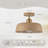 Farmhouse 1-Light 12.6'' Semi-Flush Mount Ceiling Light Brown and Gold Metal Shade-286886823