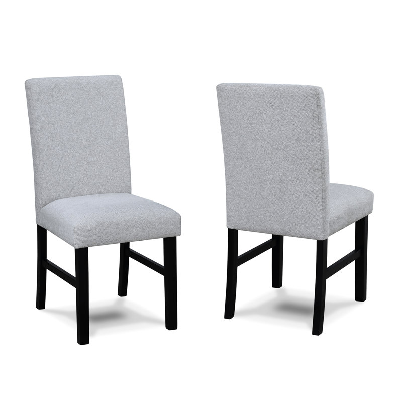 Ensemble de 2 chaises rembourrées gris clair au ton neutre et contemporain