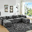 Canapé modulaire en U 4 places - chenille, table basse, assemblage facile, coussins compressés-126616489