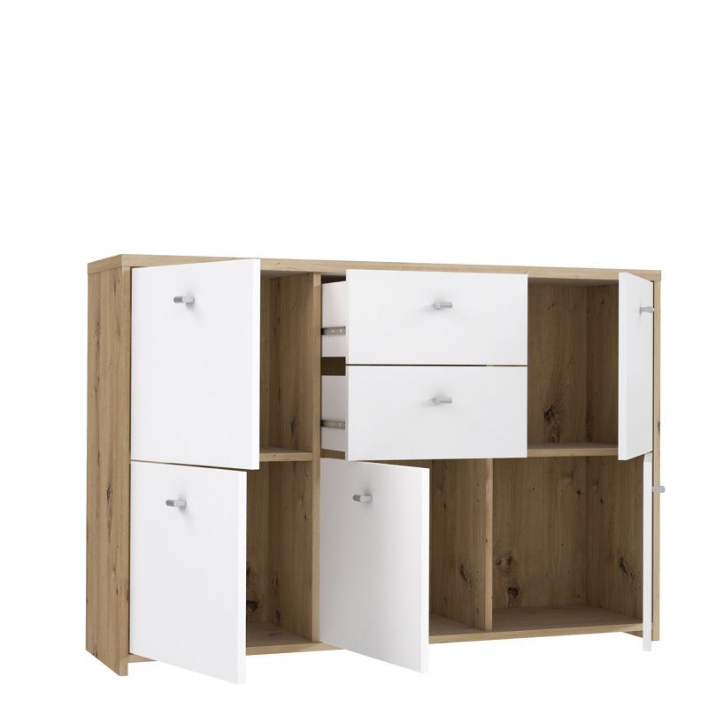 Filippone 114.1cm Sideboard, Artisan Oak/White