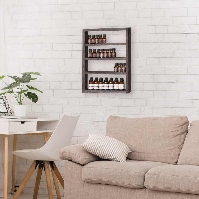 Étagère de rangement murale en bois pour huile essentielle