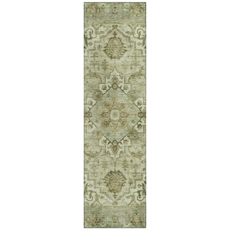 Machine Washable Indoor/Outdoor Colman ACN2164 Global Rug, Runner 2'3" x 7'6"