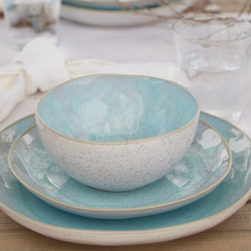 Eivissa Fine Stoneware Salad/Dessert Plate, Sea Blue