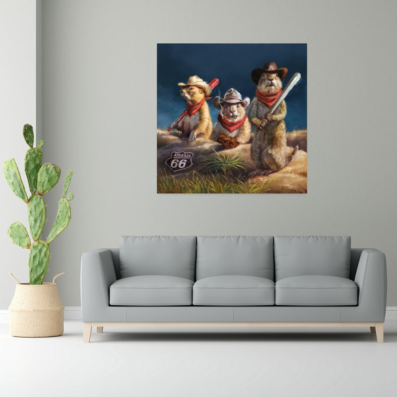 Amarillo Sod Poodles, art contemporain, H 48 po x l 48 po