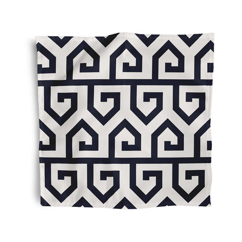 Polyester Geometric Square Napkin, 18" W x 18" L, Navy Blue