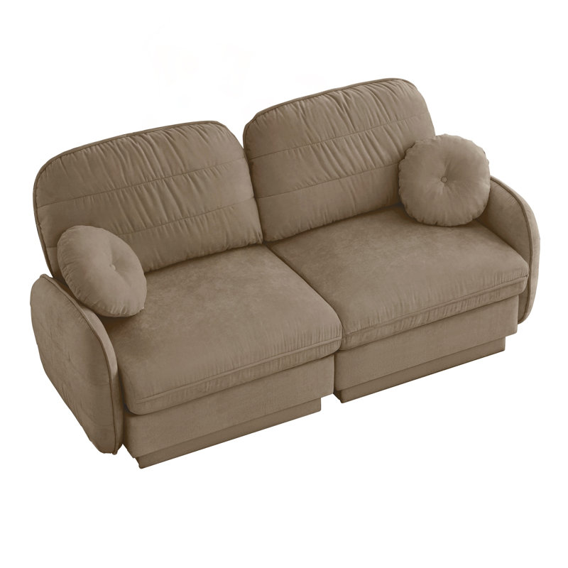 Canapé Chenille Cloud, H 37,4 po x l 73,2 po x P 33,4 po, Café clair
