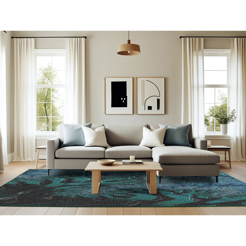 Tapis noir/vert/bleu, Rectangle 6 pi x 9 pi