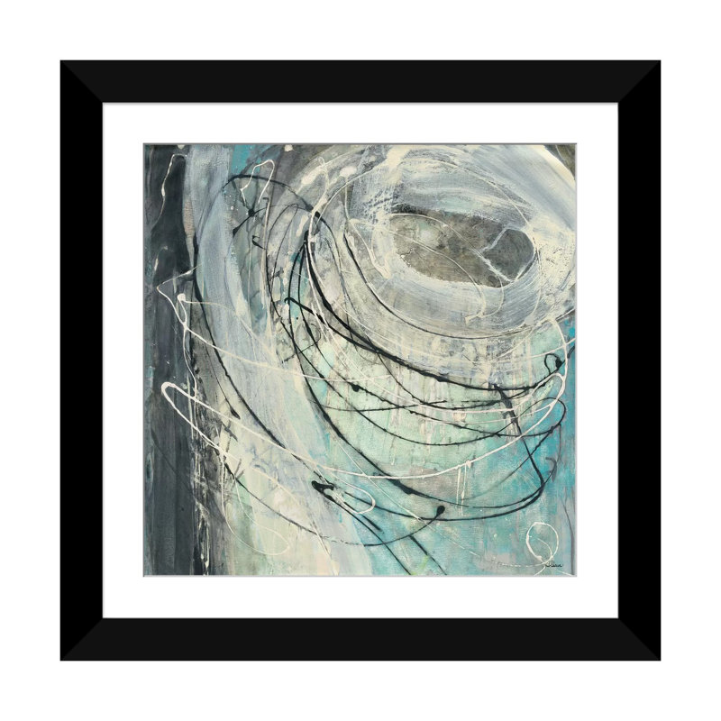 « twister », reproduction d’art sur toile tendue, H 24 po x l 24 po x P 1 po, Papier d'art encadré noir, Blanc