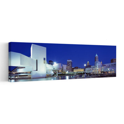 Rock And Roll Hall Of Fame Cleveland Ohio USA by Richard Sisk - Wrapped Canvas Panoramic Print