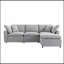 Canapé modulaire rembourré en duvet rembourré, canapé en L avec méridienne réversible