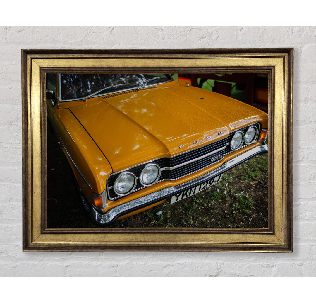 Mean Yellow Classic Car - Einzelner Bilderrahmen Kunstdrucke