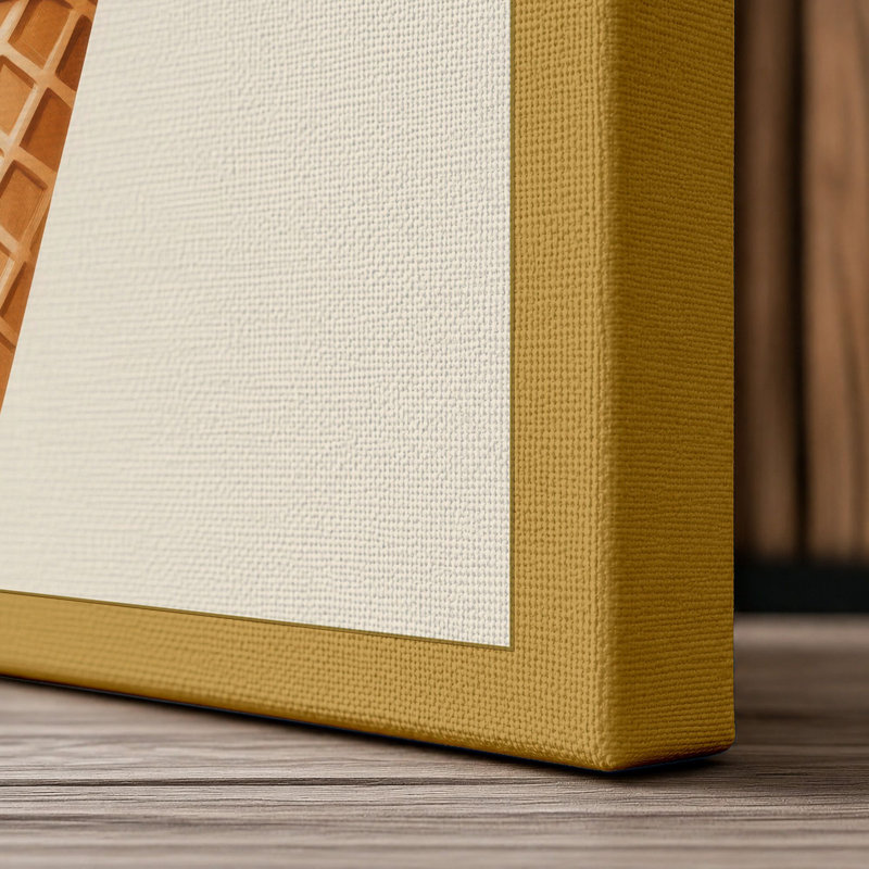 Rainbow Ice Cream Modern - Wrapped Canvas, 36x24 - 91.4 x 61.0 cm, Ochre Border