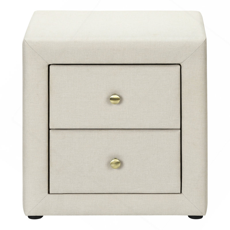 Bedroom Accent, Nightstand, End, Side, Lamp, Bedroom, Upholstered, Pu Leather Look, White