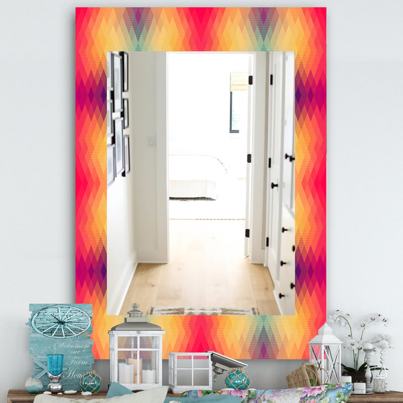 Miroir mural sans cadre 8 colourfields triangulaire, H 24 po x l 32 po