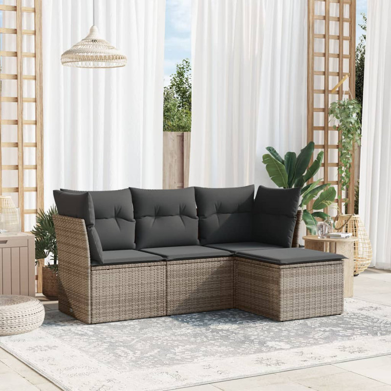 Vidaxl Garden Sofa Set Gray