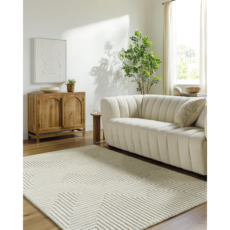 Tapis fait à la main Caelub Brook, Rectangle 5 pi x 7 pi 6 po