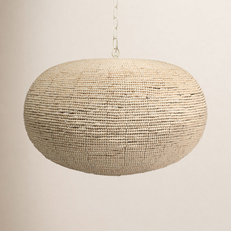 Luminaire suspendu géométrique en perles de bois Karlene