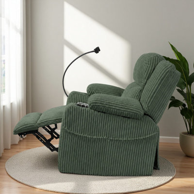 35" Power Recliner with Heat, Massage & USB Ports – Includes Cup Holder, Phone Holder & Storage Space