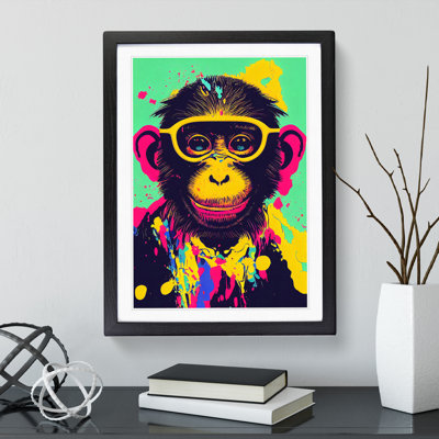 Monkey Paint Splash No.1 - Framed Print