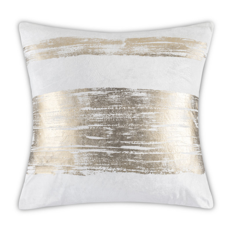 Leyla Velvet Abstract Throw Pillow, Ivory