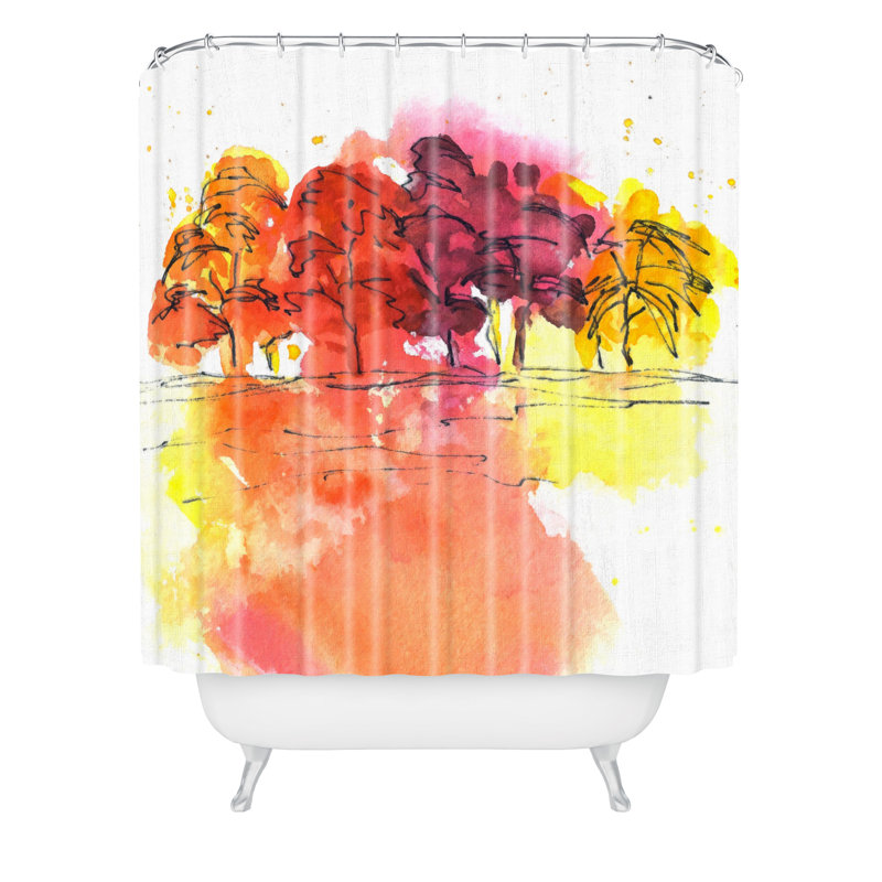 Rideau de douche simple doré teint