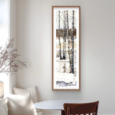 Winter swamp - Snow Brown Framed Matted Print | Home Decor