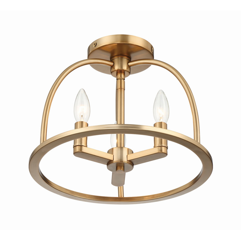 Divina Aleena 3 Light Black Ceiling Mount, Vibrant Gold