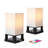 Maxwell 14 in. LED Bedside Table Lamp with Fabric Square Shade Bundle (Set of 2)-104311727-104311730