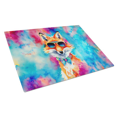 Hippie Animal Fox Glass Cutting Board