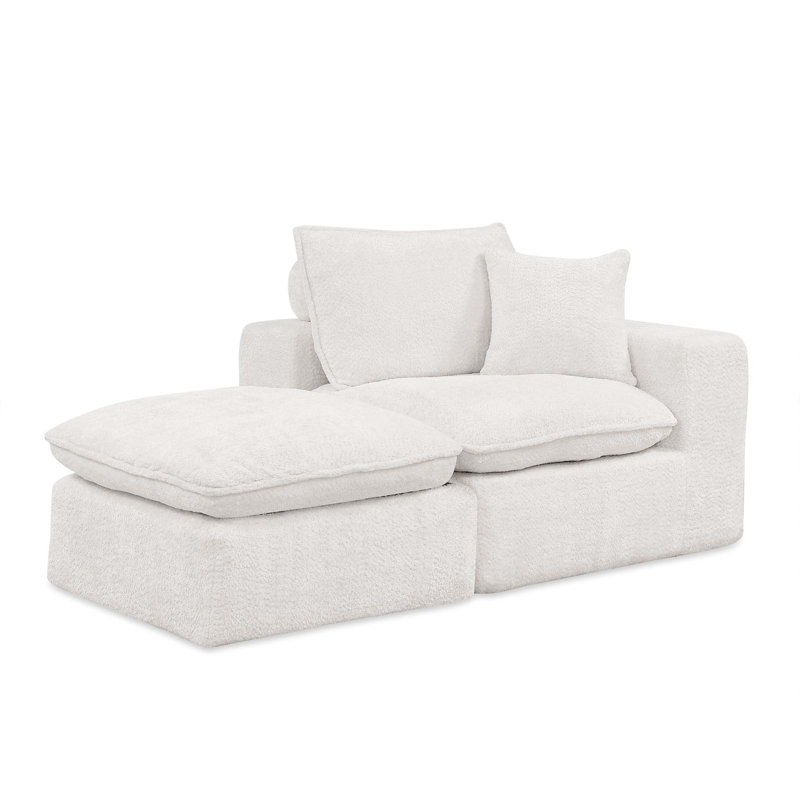 Canapé modulaire moderne en L avec repose-pieds mobile et nuage