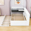 Lit plateforme en bois avec tête de lit tapissier, rangement intégré et lit gigogne simple-3941229-3941223