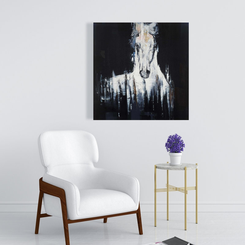 Toile abstraite cheval blanc | Maison de ferme