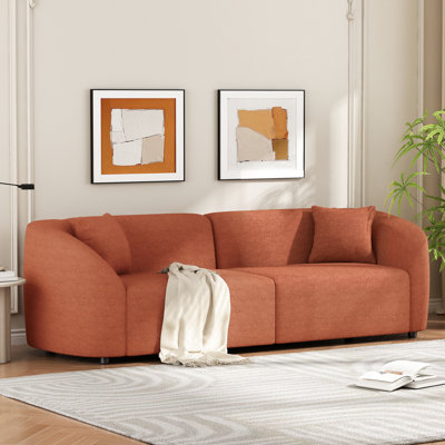 87 po orange incurvé - Siège ergonomique confortable, rembourrage élégant et contemporain, style élégant